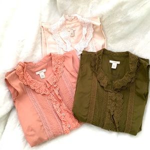 J Crew sleeveless lace top x3